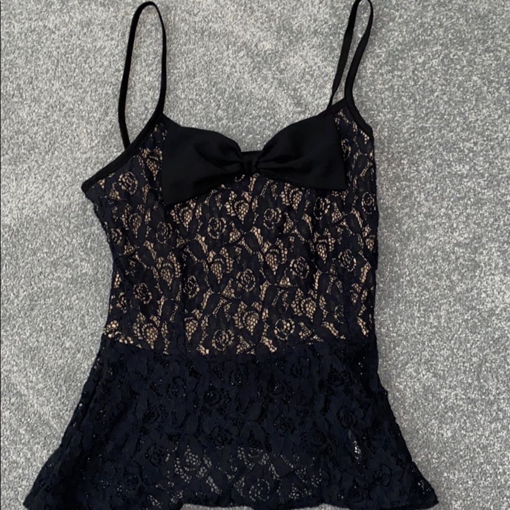 Black bow tie tank top